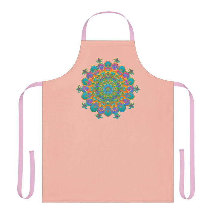 Mandala Art Apron - Peach & Vibrant All Over Prints - Blululi