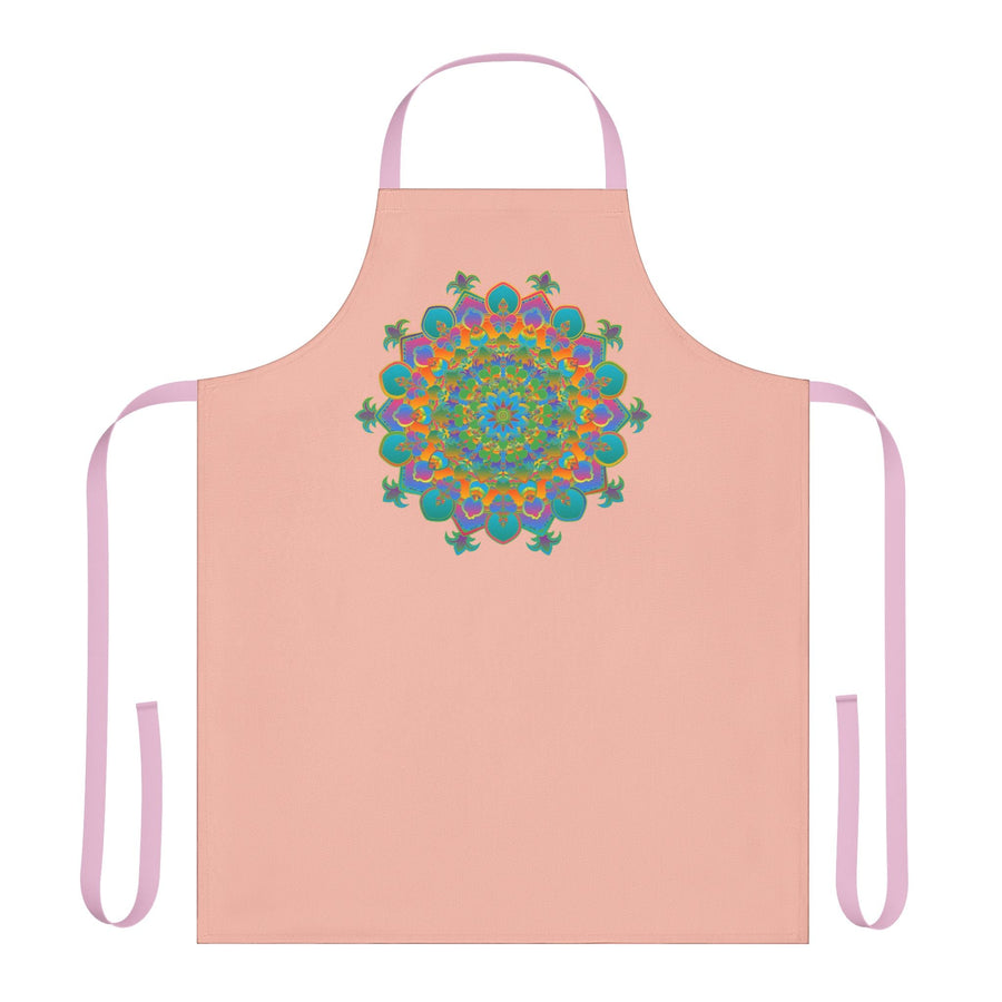 Mandala Art Apron - Peach & Vibrant All Over Prints - Blululi