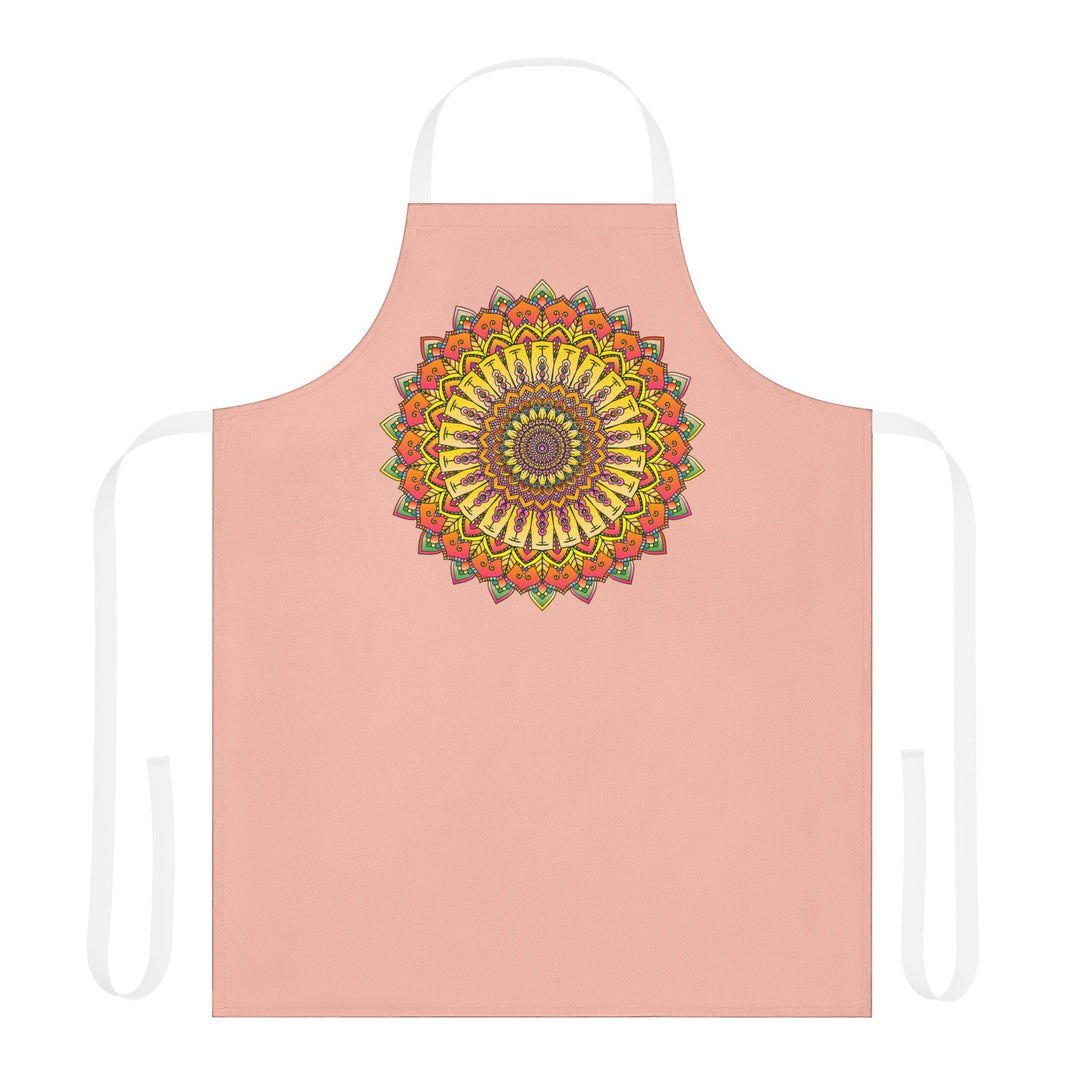 Mandala Art Apron - Peach & Vibrant All Over Prints - Blululi