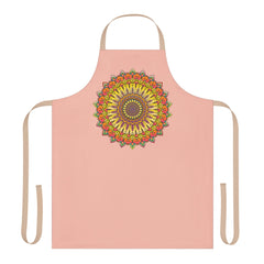 Mandala Art Apron - Peach & Vibrant All Over Prints - Blululi