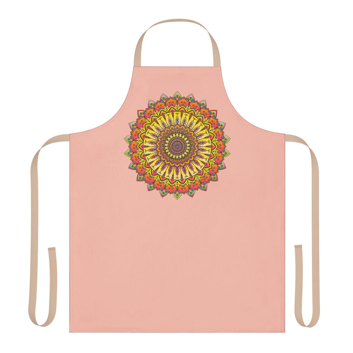 Mandala Art Apron - Peach & Vibrant All Over Prints - Blululi