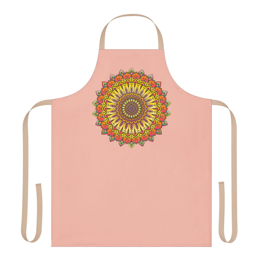 Mandala Art Apron - Peach & Vibrant All Over Prints - Blululi