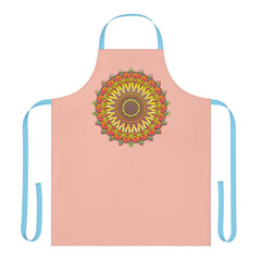 Mandala Art Apron - Peach & Vibrant All Over Prints - Blululi