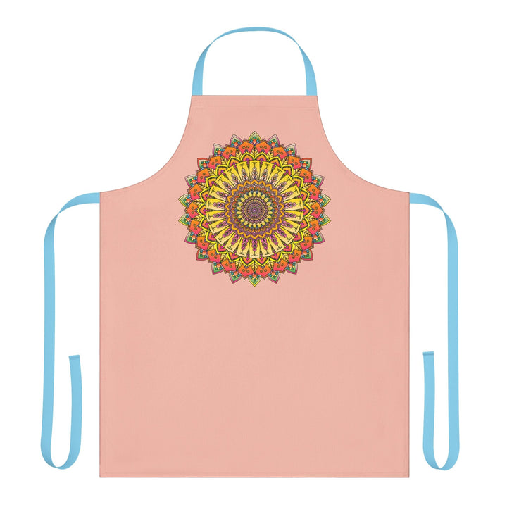 Mandala Art Apron - Peach & Vibrant All Over Prints - Blululi