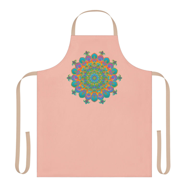 Mandala Art Apron - Peach & Vibrant All Over Prints - Blululi