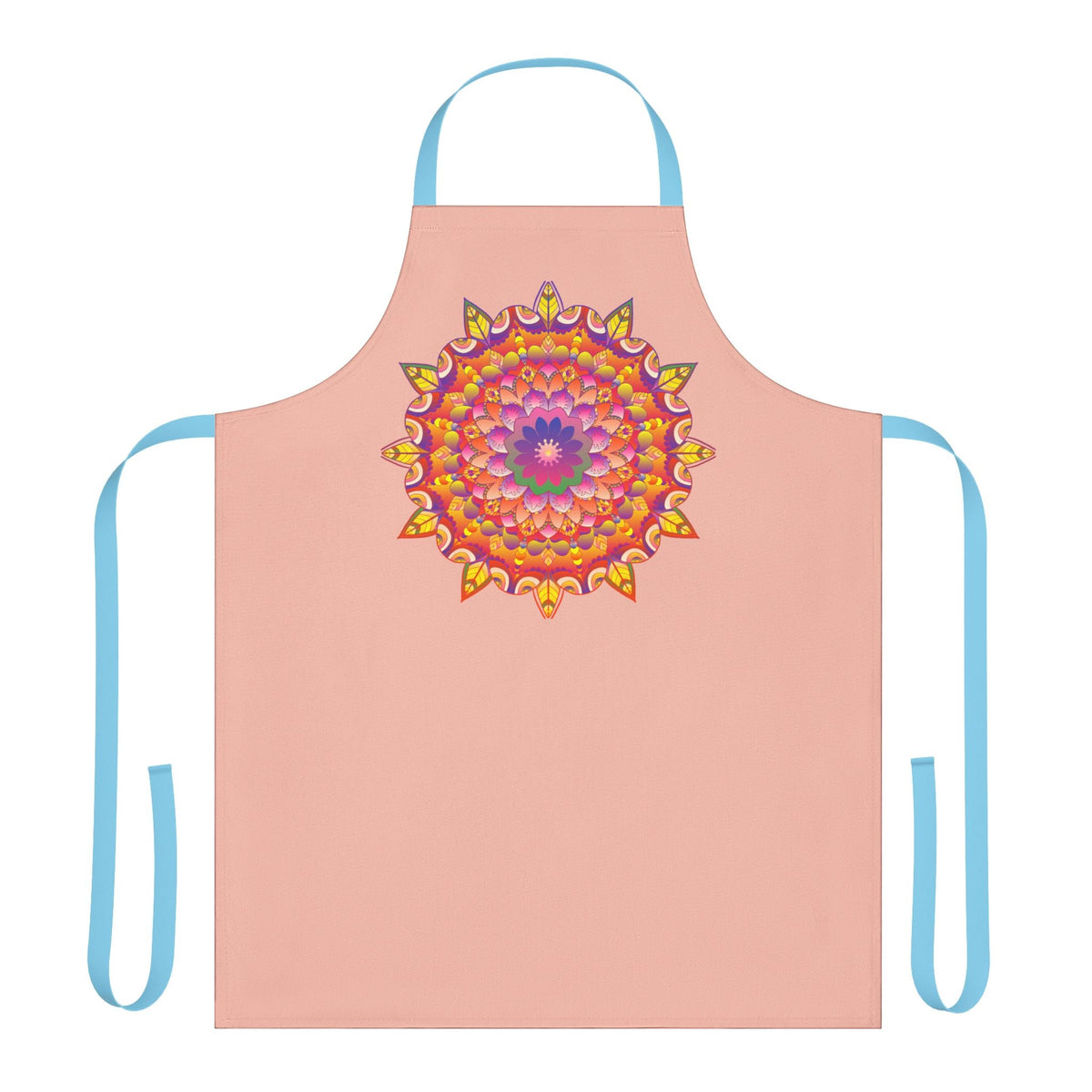 Mandala Art Apron - Peachy Floral Design All Over Prints - Blululi