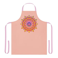 Mandala Art Apron - Peachy Floral Design All Over Prints - Blululi