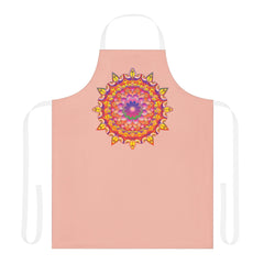 Mandala Art Apron - Peachy Floral Design All Over Prints - Blululi
