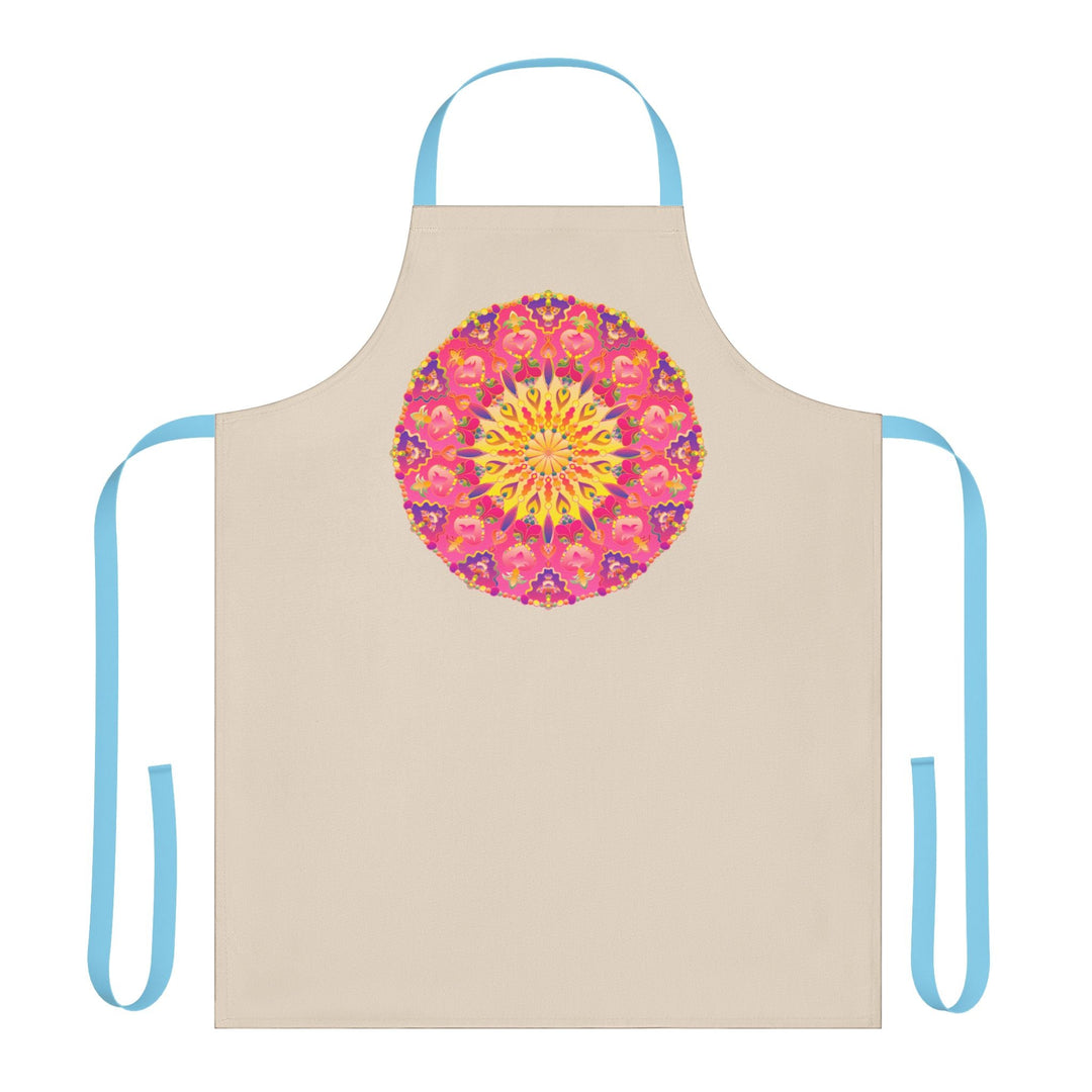 Mandala Art Apron - Pink, Yellow, Green All Over Prints - Blululi