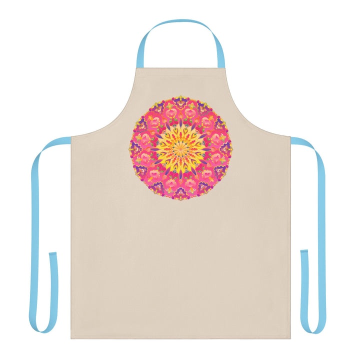 Mandala Art Apron - Pink, Yellow, Green All Over Prints - Blululi