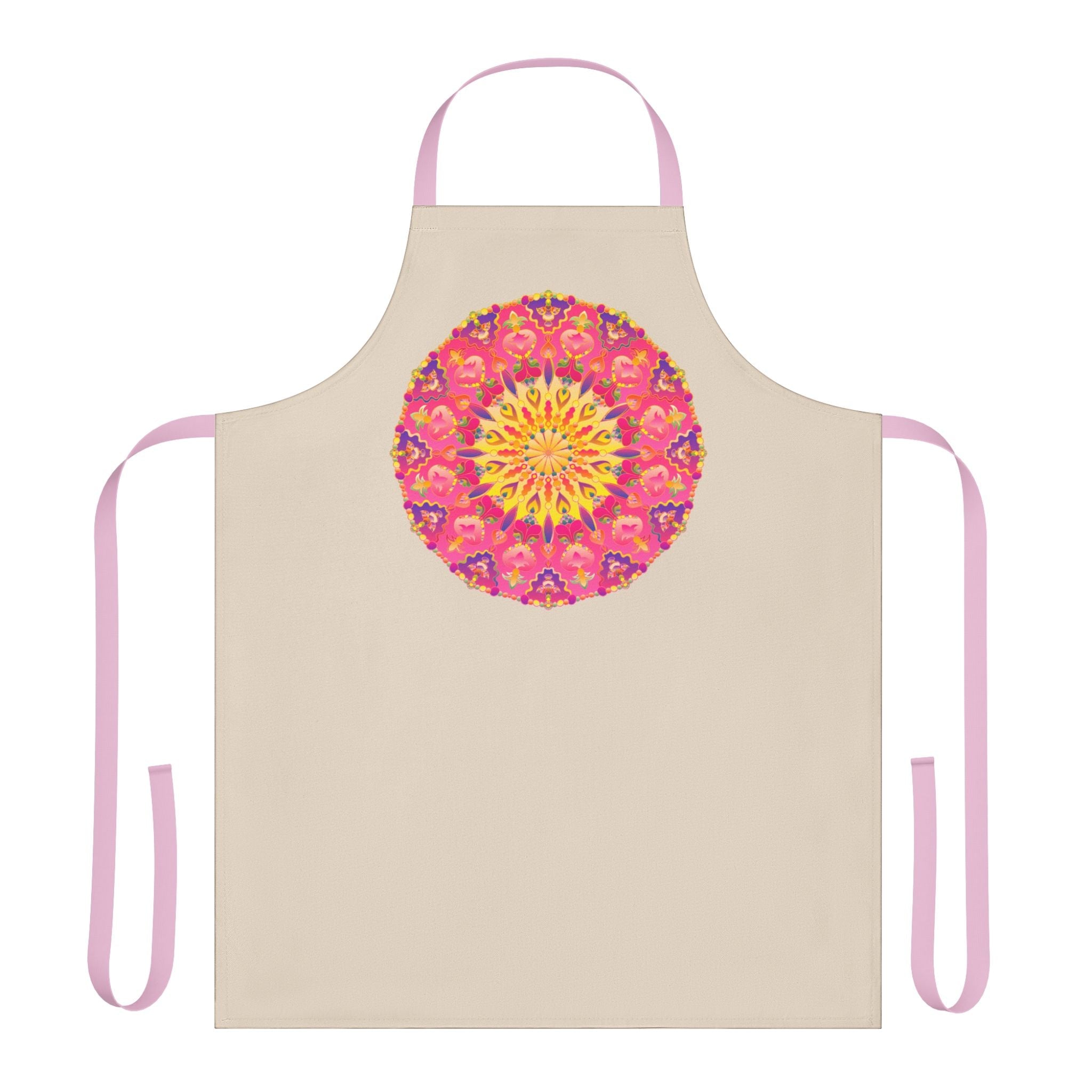 Mandala Art Apron - Pink, Yellow, Green All Over Prints - Blululi