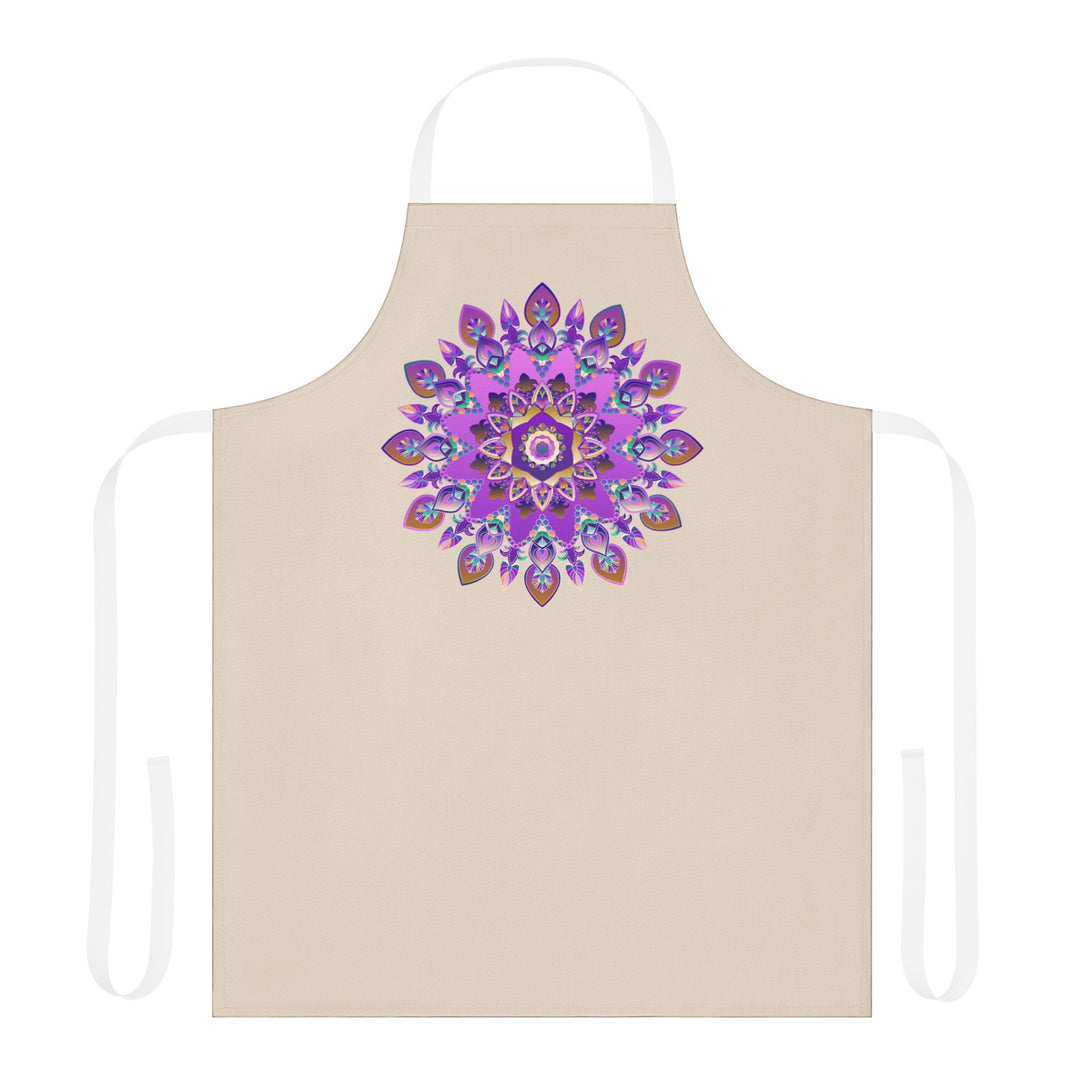 Mandala Art Apron - Purple & Pink Floral Design All Over Prints - Blululi