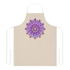 Mandala Art Apron - Purple & Pink Floral Design All Over Prints - Blululi