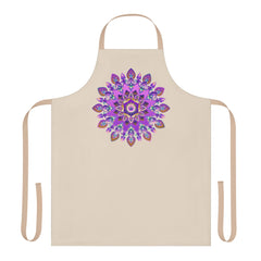 Mandala Art Apron - Purple & Pink Floral Design All Over Prints - Blululi
