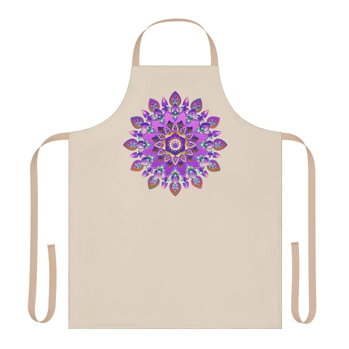 Mandala Art Apron - Purple & Pink Floral Design All Over Prints - Blululi