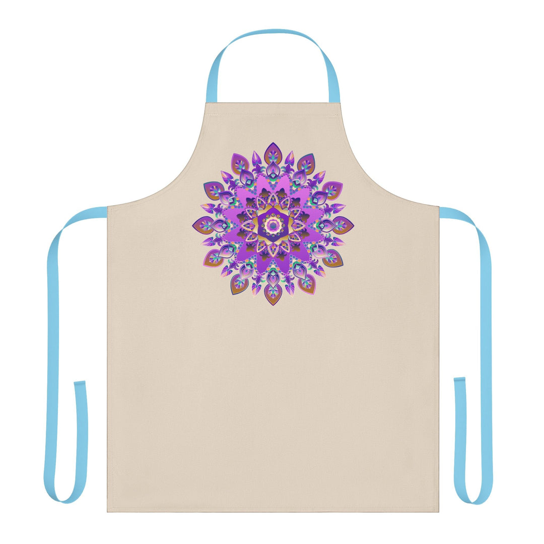 Mandala Art Apron - Purple & Pink Floral Design All Over Prints - Blululi