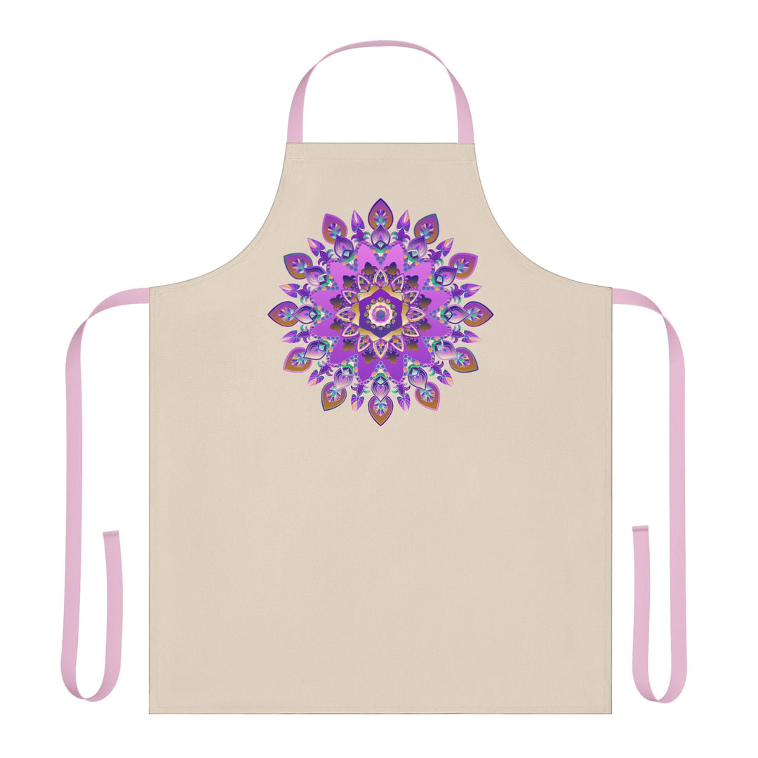 Mandala Art Apron - Purple & Pink Floral Design All Over Prints - Blululi