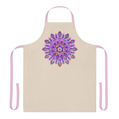 Mandala Art Apron - Purple & Pink Floral Design All Over Prints - Blululi