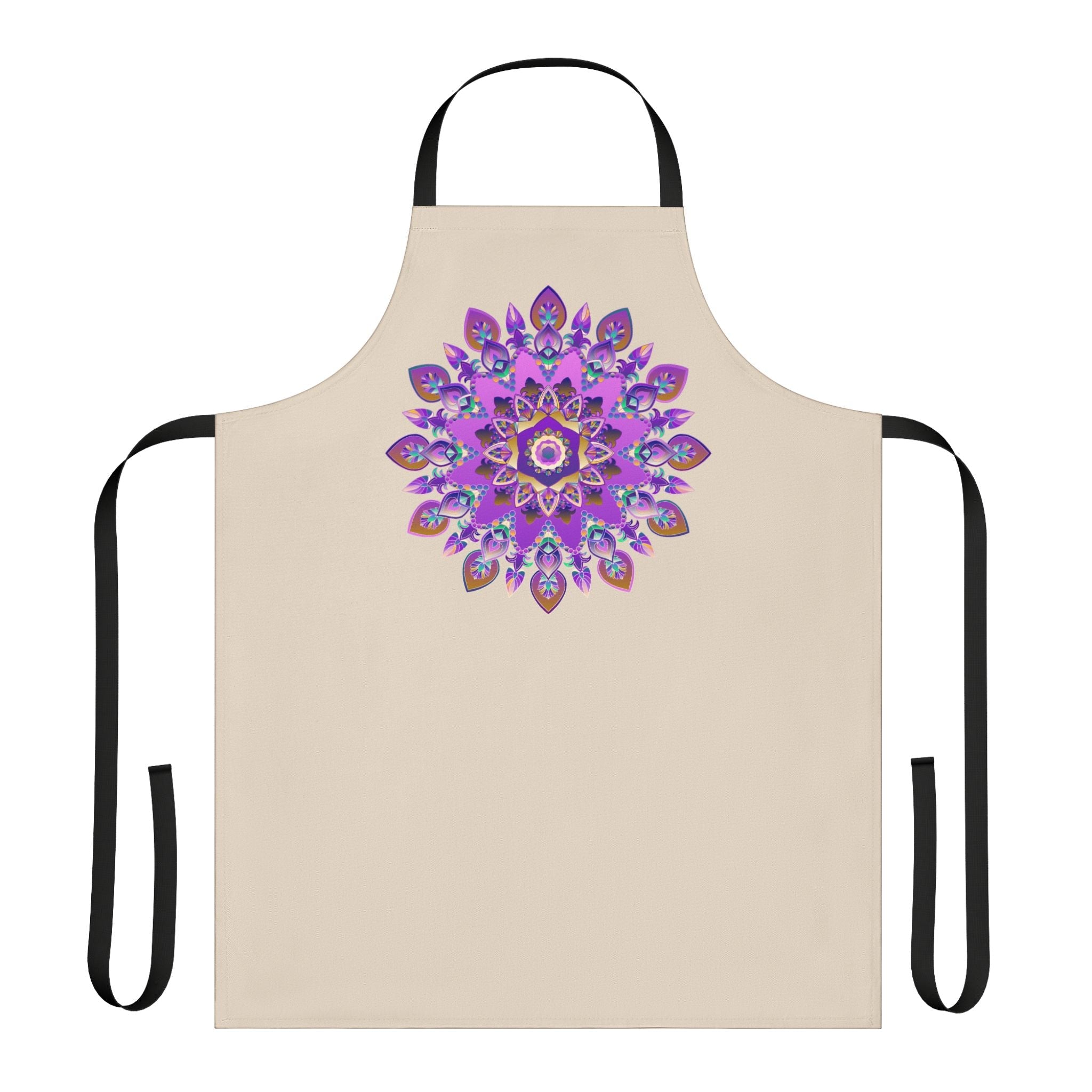 Mandala Art Apron - Purple & Pink Floral Design All Over Prints - Blululi