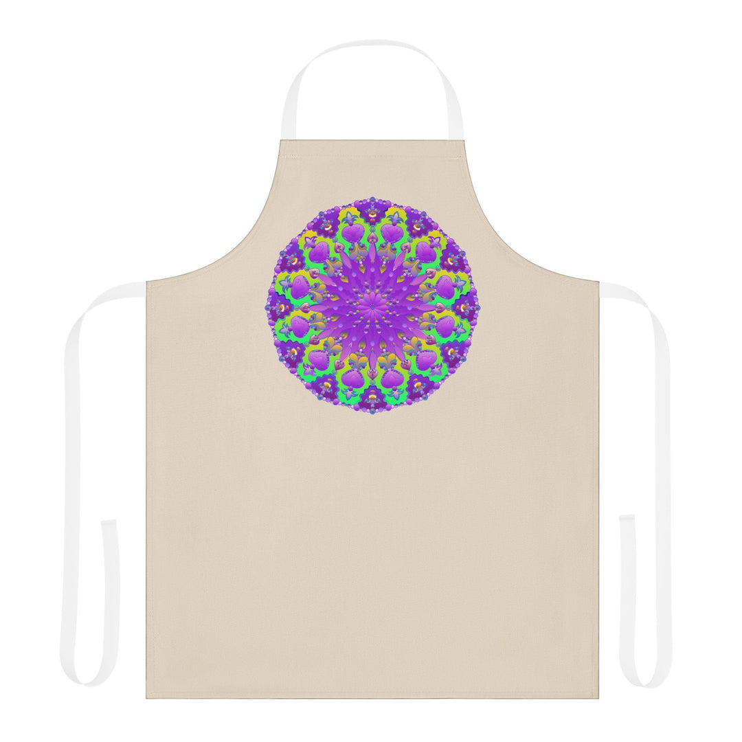 Mandala Art Apron - Purple & Yellow All Over Prints - Blululi