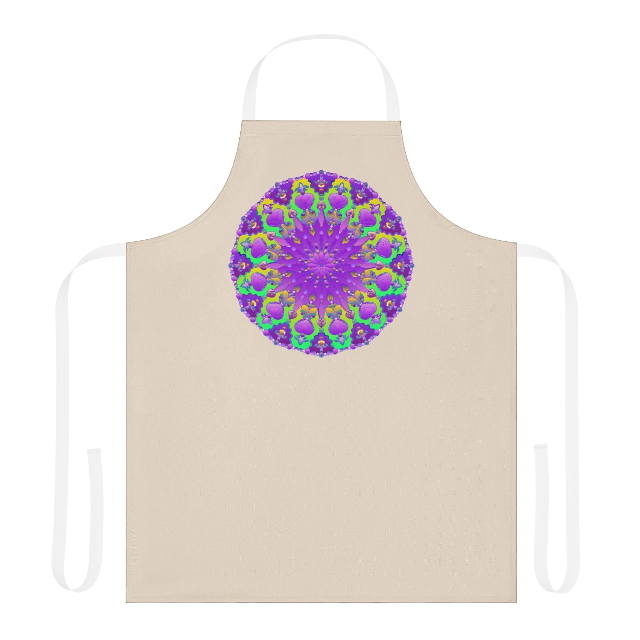 Mandala Art Apron - Purple & Yellow All Over Prints - Blululi