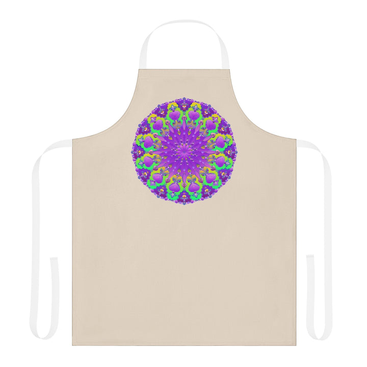 Mandala Art Apron - Purple & Yellow All Over Prints - Blululi