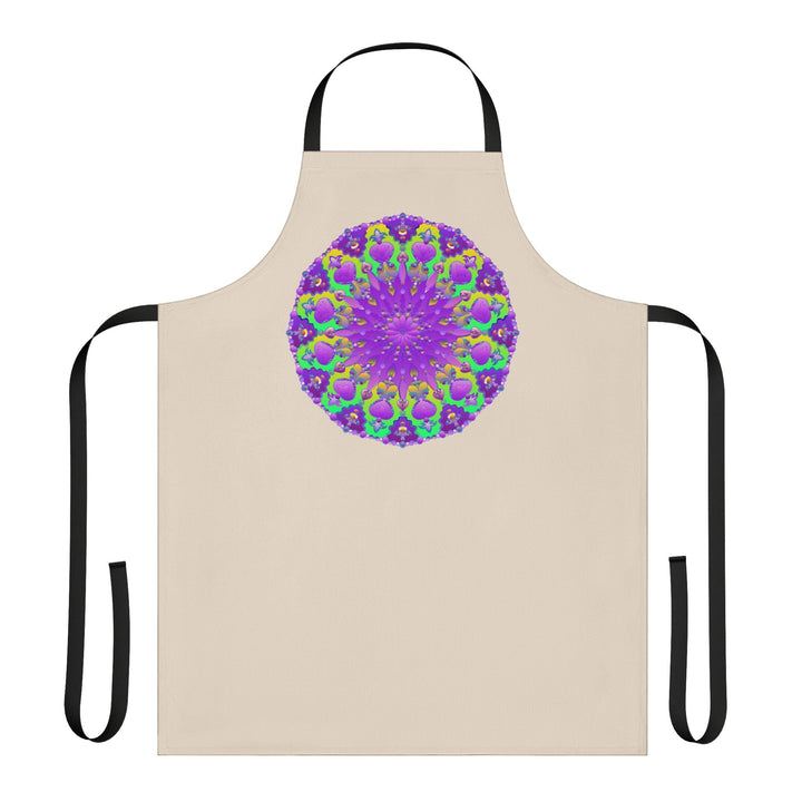 Mandala Art Apron - Purple & Yellow All Over Prints - Blululi