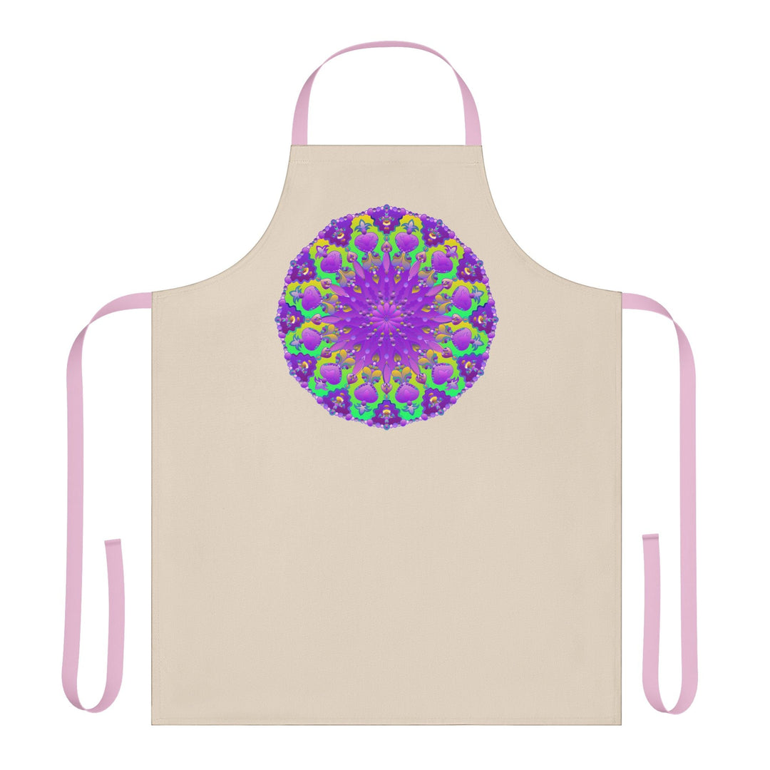 Mandala Art Apron - Purple & Yellow All Over Prints - Blululi