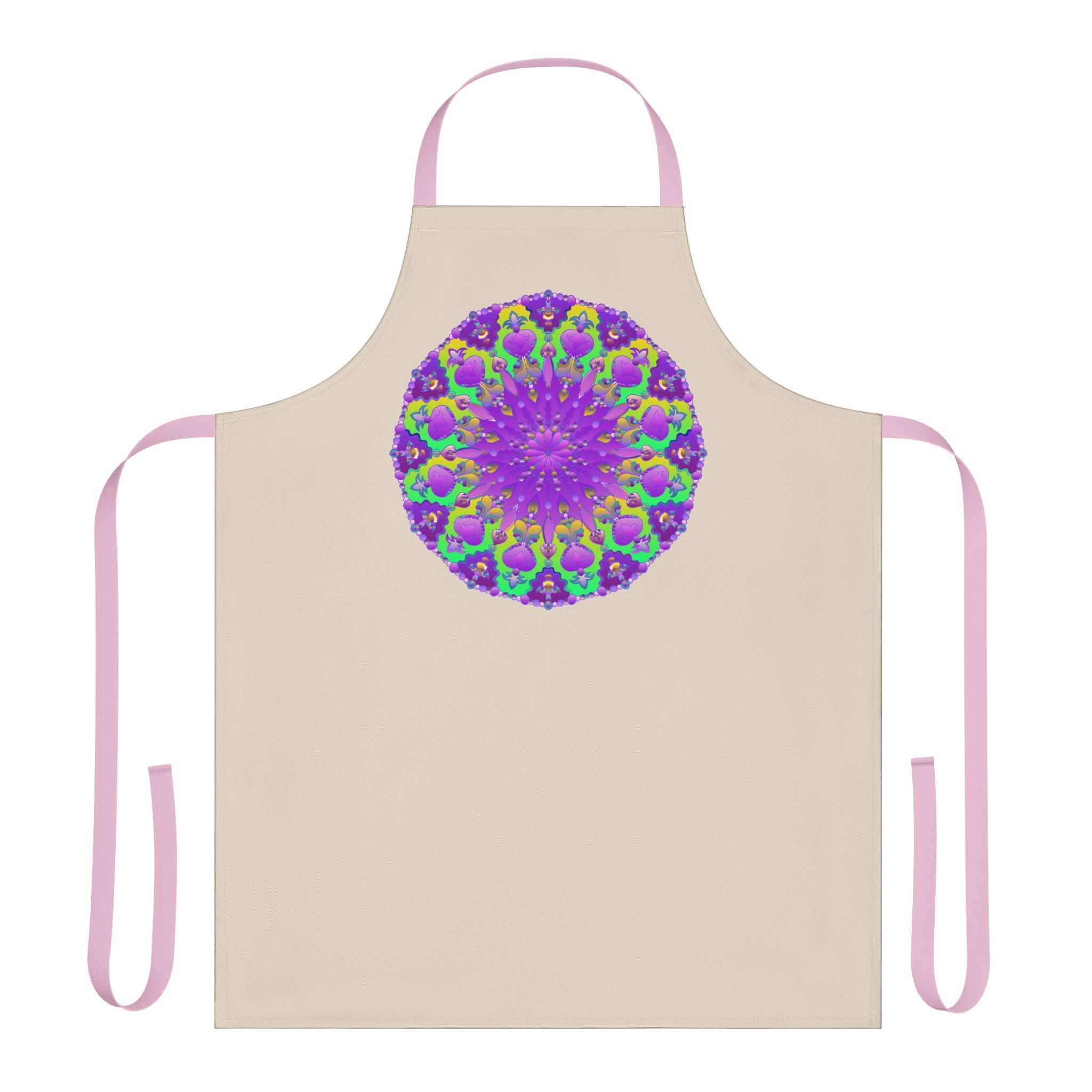 Mandala Art Apron - Purple & Yellow All Over Prints - Blululi