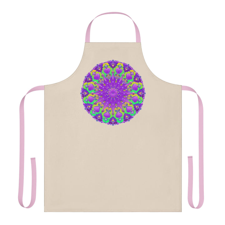 Mandala Art Apron - Purple & Yellow All Over Prints - Blululi