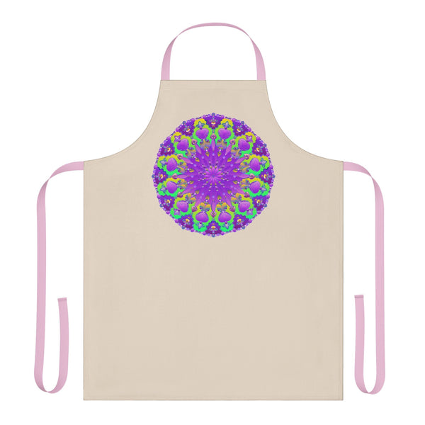 Mandala Art Apron - Purple & Yellow All Over Prints - Blululi