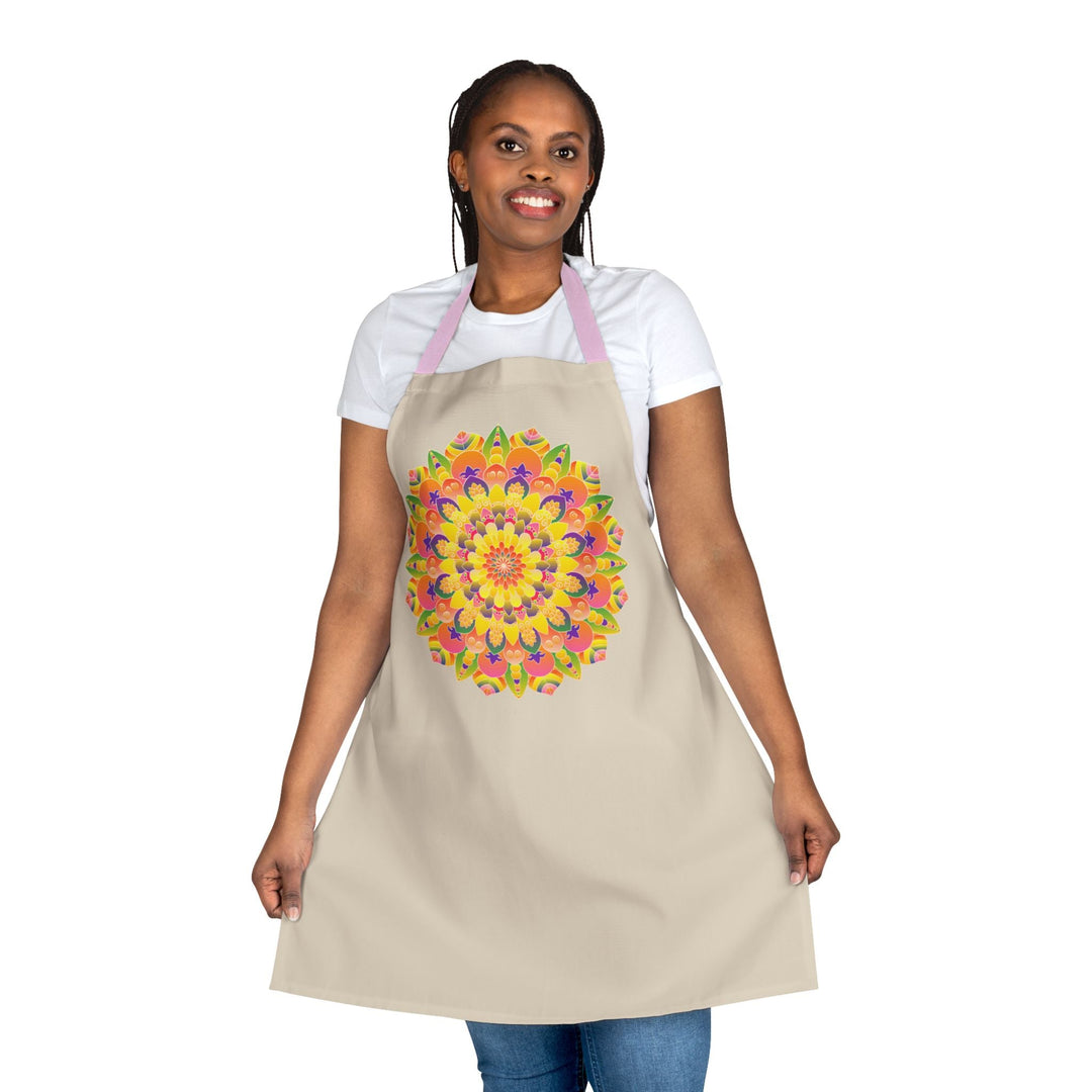 Mandala Art Apron - Rainbow & Floral All Over Prints - Blululi