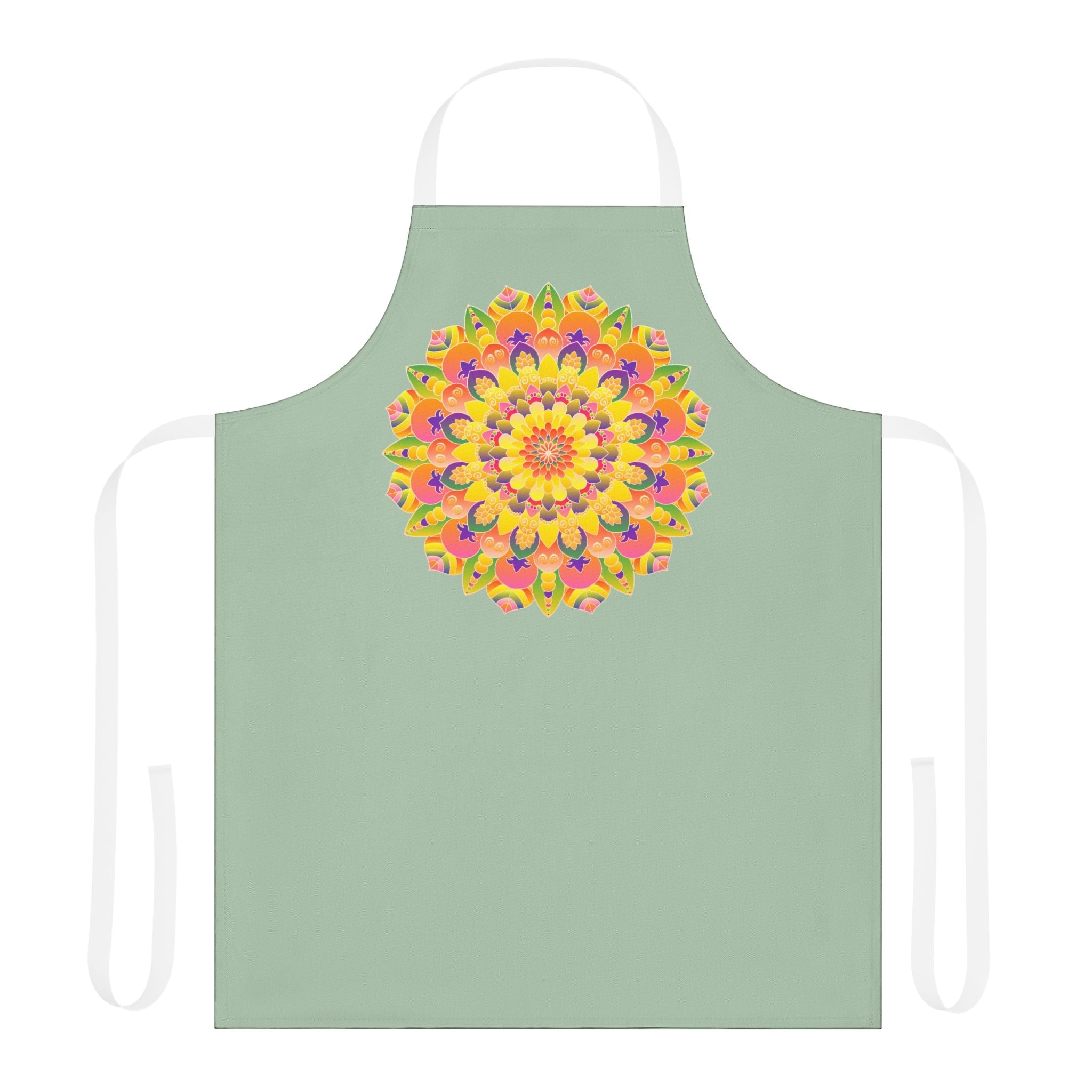 Mandala Art Apron - Rainbow Sage Green All Over Prints - Blululi