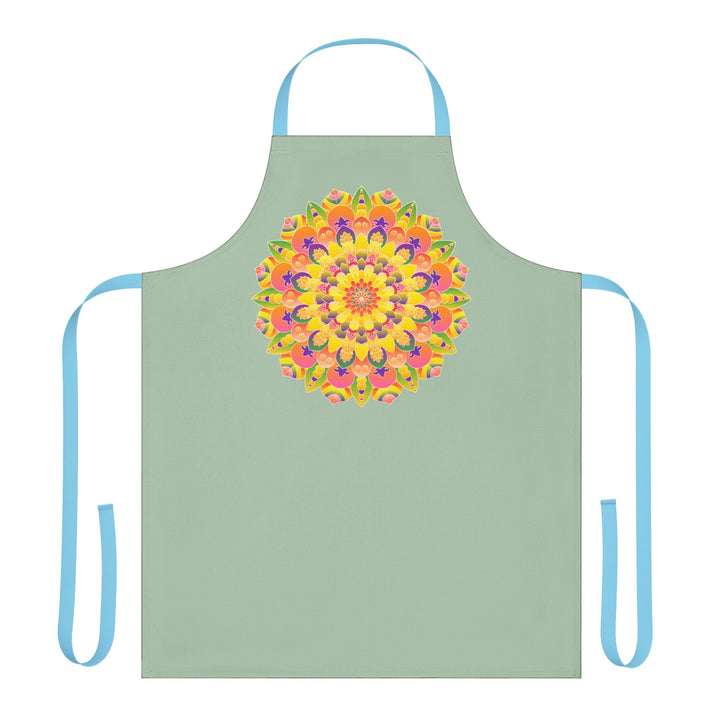 Mandala Art Apron - Rainbow Sage Green All Over Prints - Blululi