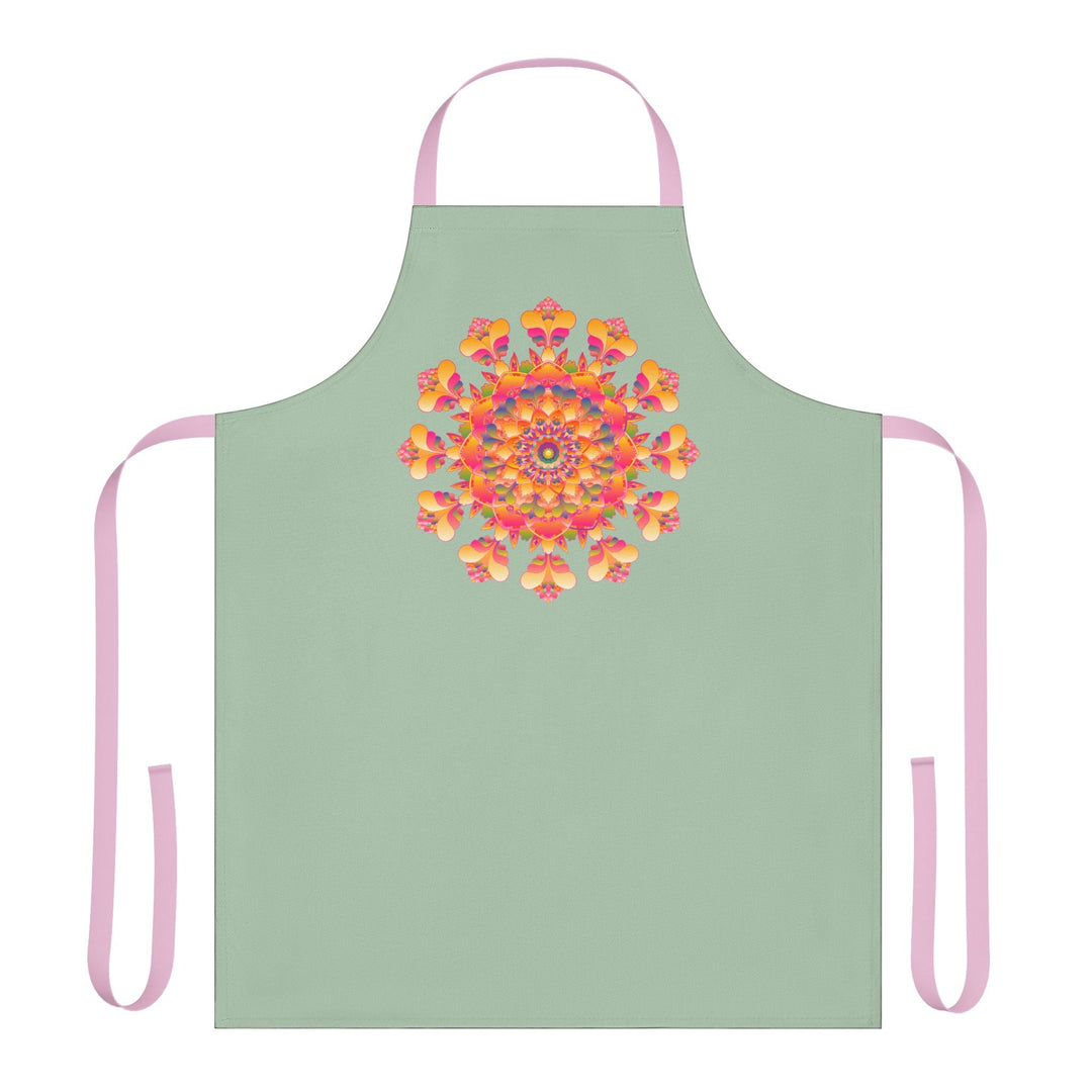 Mandala Art Apron - Sage Green All Over Prints - Blululi