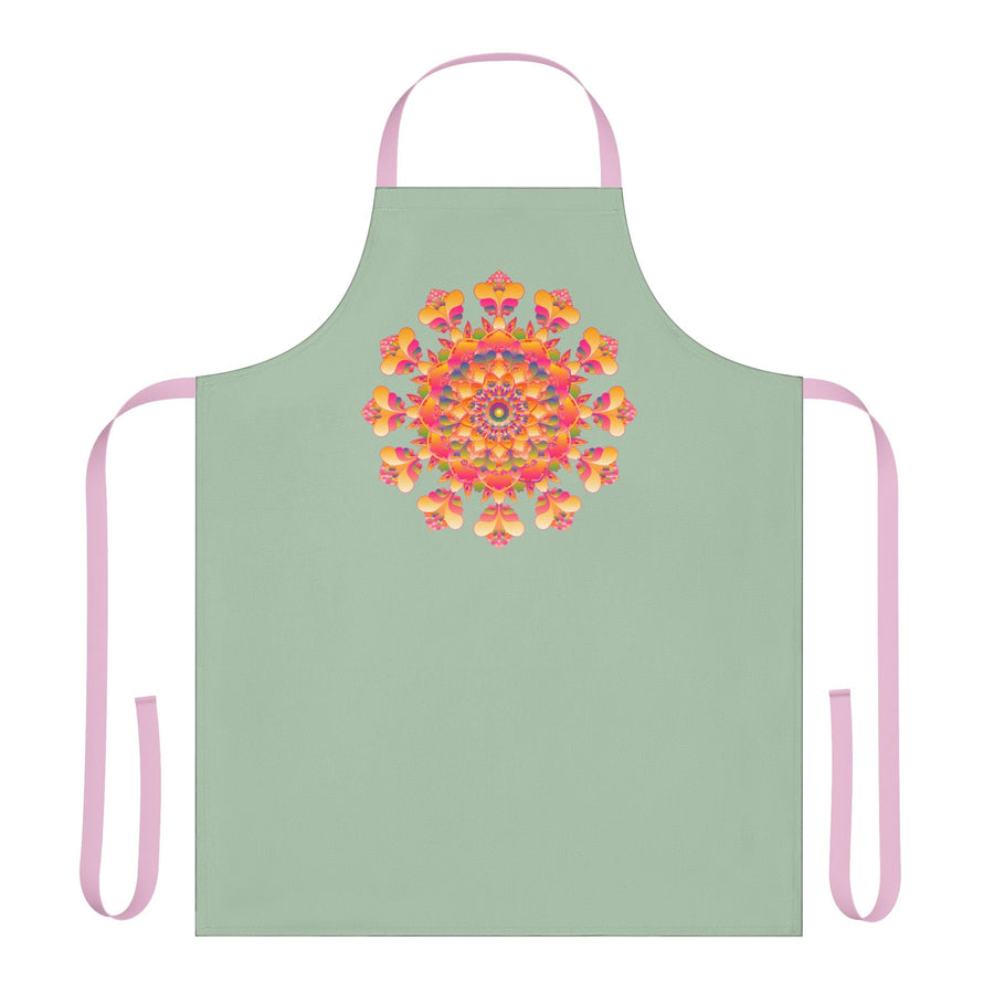 Mandala Art Apron - Sage Green All Over Prints - Blululi