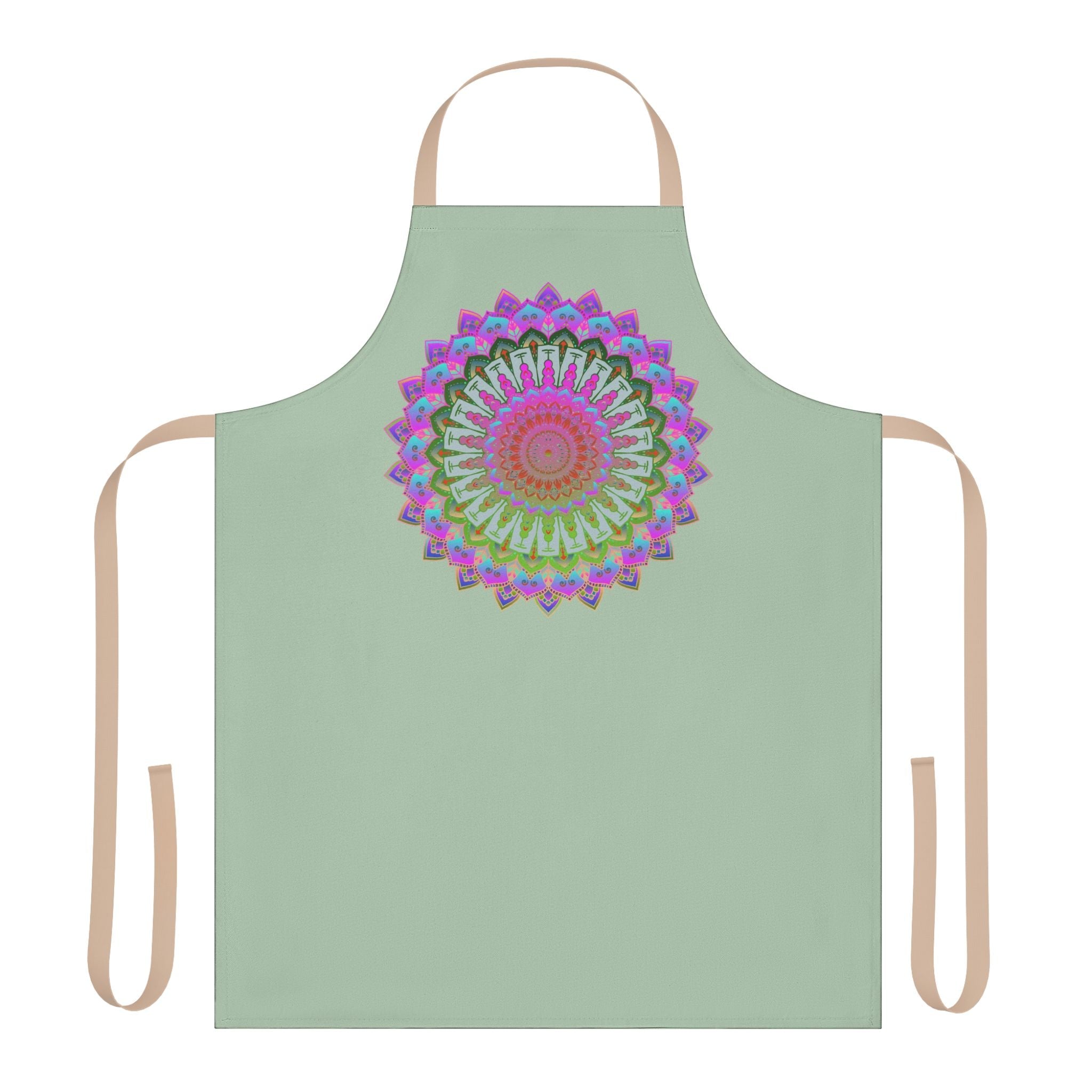 Mandala Art Apron - Sage Green All Over Prints - Blululi