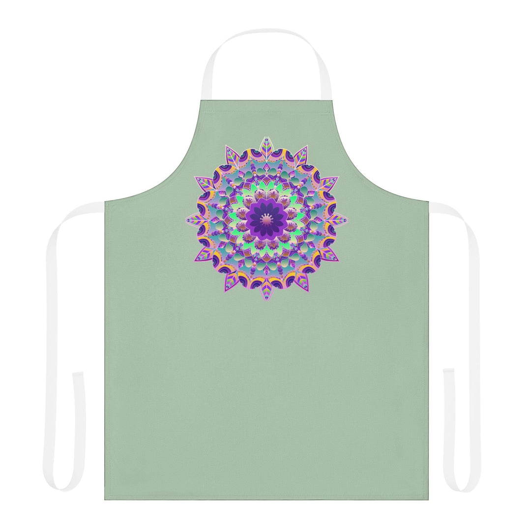 Mandala Art Apron - Sage Green All Over Prints - Blululi