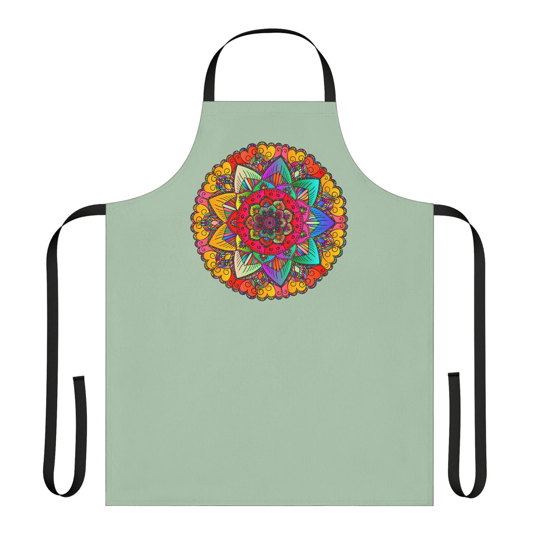 Mandala Art Apron - Sage Green All Over Prints - Blululi