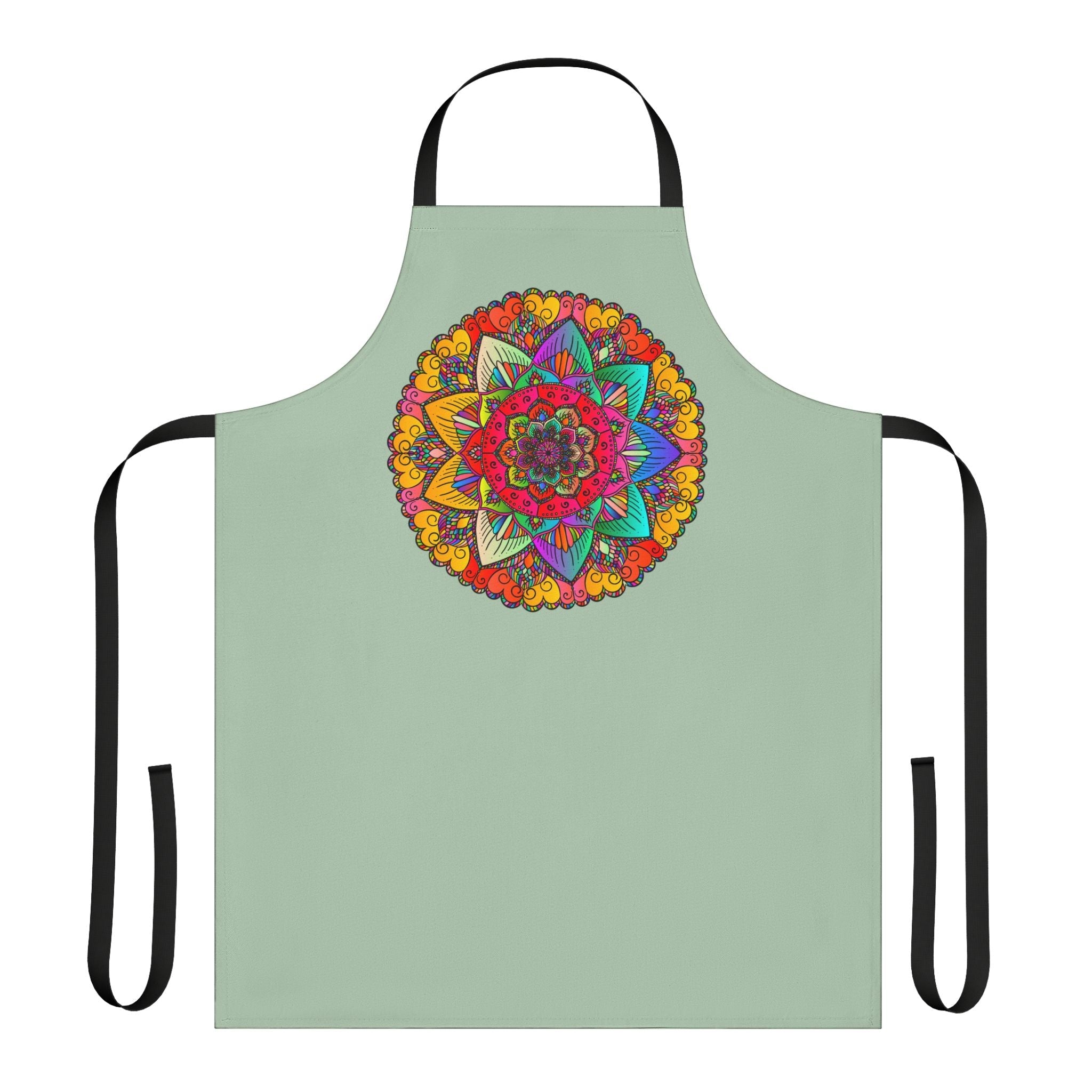 Mandala Art Apron - Sage Green All Over Prints - Blululi