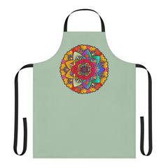 Mandala Art Apron - Sage Green All Over Prints - Blululi