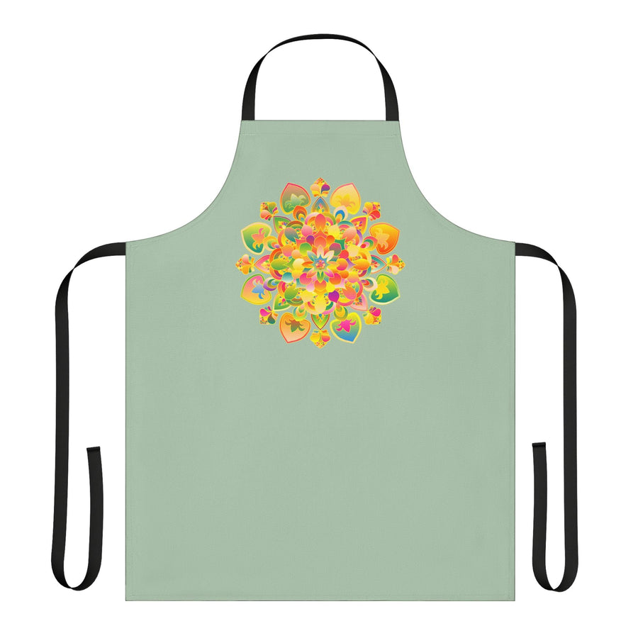 Mandala Art Apron - Sage Green All Over Prints - Blululi