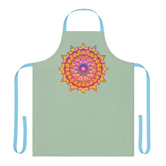 Mandala Art Apron - Sage Green All Over Prints - Blululi
