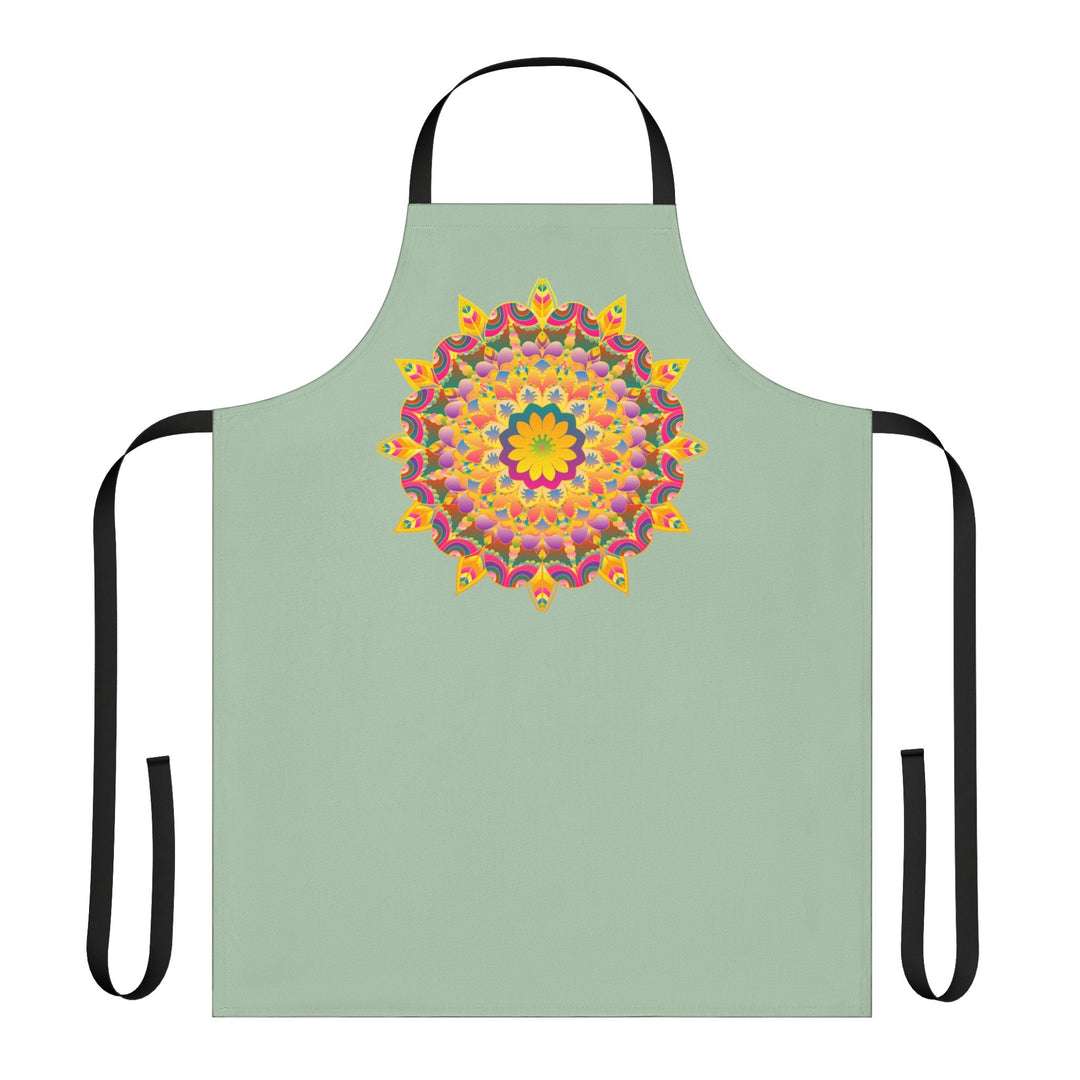 Mandala Art Apron - Sage Green All Over Prints - Blululi