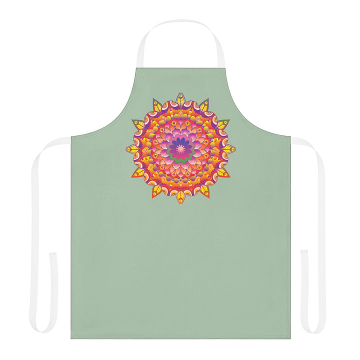 Mandala Art Apron - Sage Green All Over Prints - Blululi