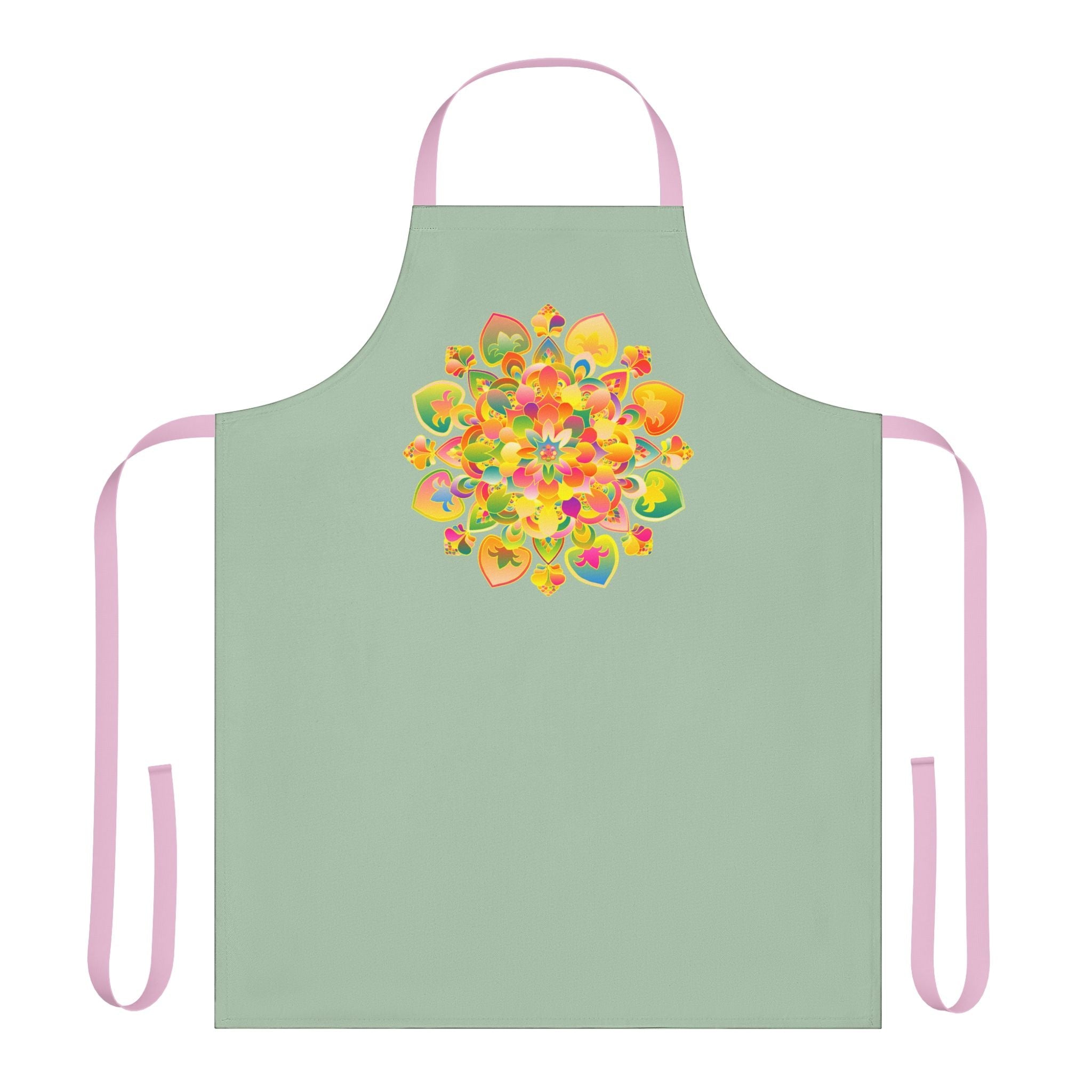 Mandala Art Apron - Sage Green All Over Prints - Blululi