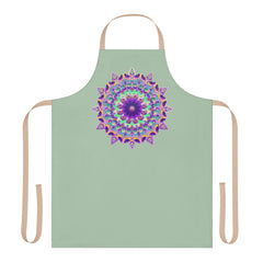 Mandala Art Apron - Sage Green All Over Prints - Blululi