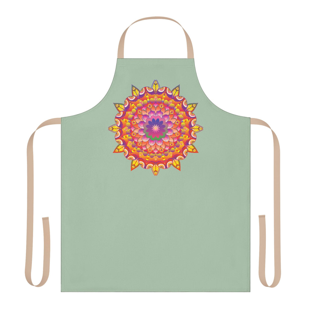 Mandala Art Apron - Sage Green All Over Prints - Blululi