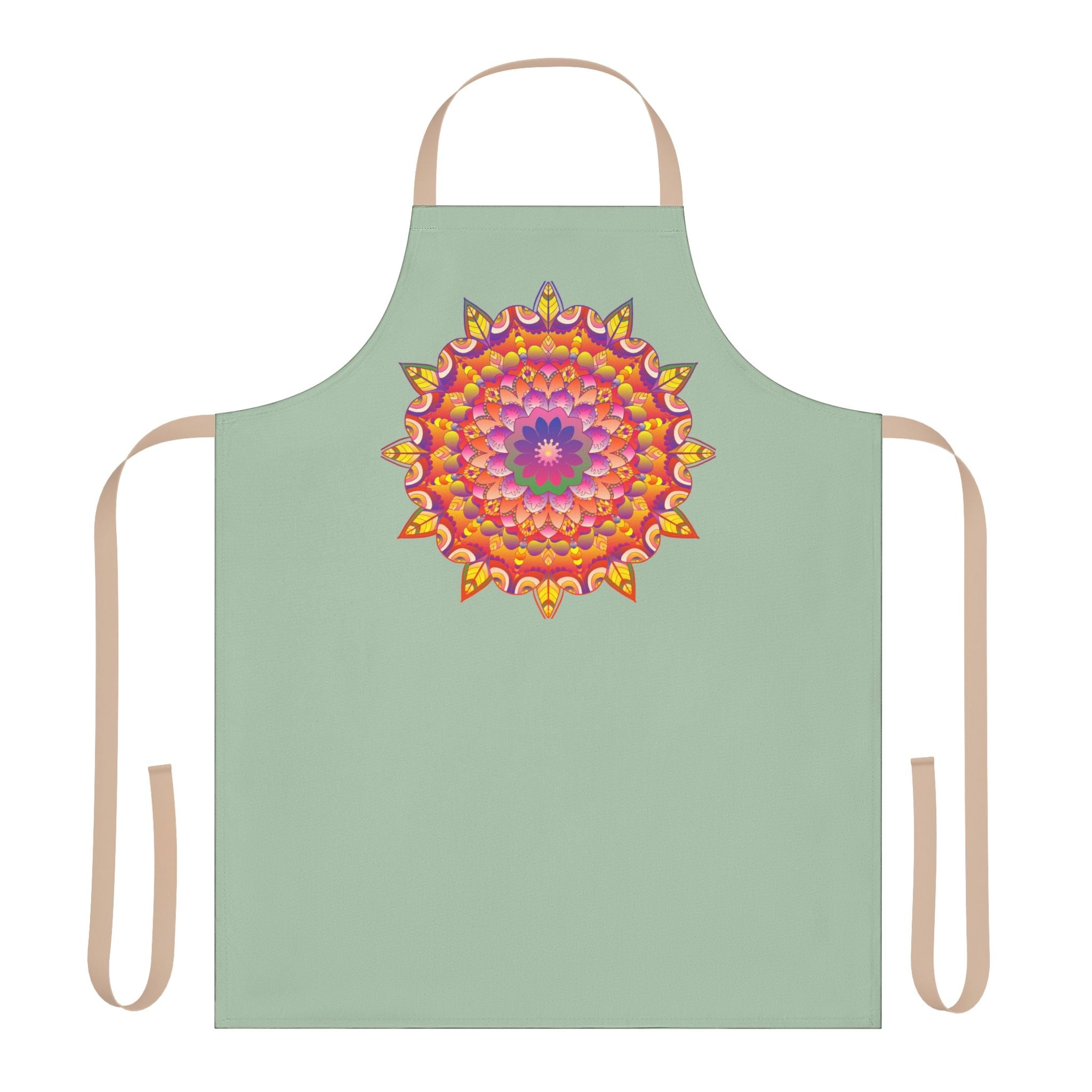 Mandala Art Apron - Sage Green All Over Prints - Blululi