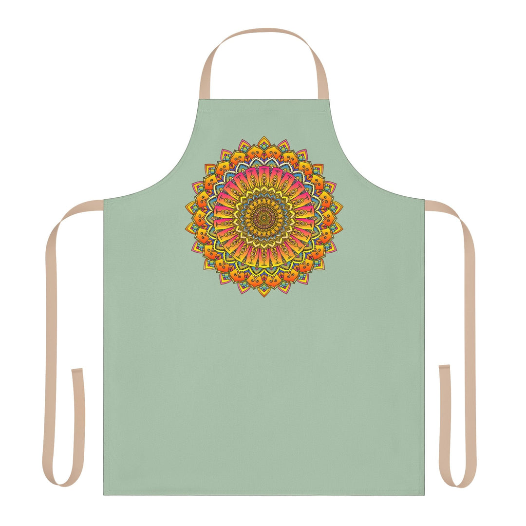 Mandala Art Apron - Sage Green All Over Prints - Blululi